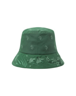  クロゴウチ Floral Embroidered Bucket Hat GREEN 帽子