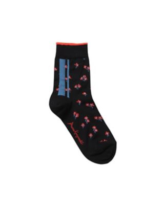 ＜三越伊勢丹/公式＞ Mame Kurogouchi (Women)/マメ クロゴウチ Floral Motif Socks BLACK 靴下【三越伊勢丹/公式】