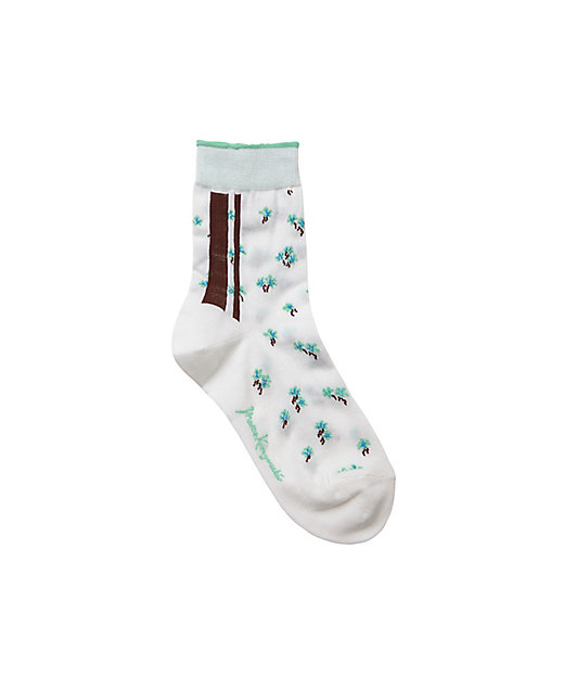 ＜三越伊勢丹/公式＞ クロゴウチ Floral Motif Socks WHITE 靴下