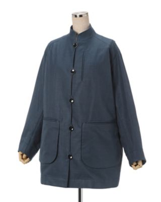 イタリア製　圧縮ウール　花柄モチーフ　コート　M NMDS24632W(コート) 40s ORGANIC POPLIN RAGLAN COAT WITH