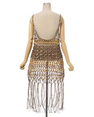 Ｂａｍｂｏｏ　Ｂｅａｄｅｄ　Ｍａｃｒａｍｅ　Ｃａｍｉｓｏｌｅ　Ｆｒｉｎｇｅ　Ｄｒｅｓｓ