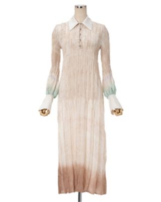 ”Ａｒｉｍａｔｓｕ　Ｓｈｉｂｏｒｉ”　Ｏｍｂｒｅ　Ｄｙｅｄ　Ｓｉｌｋ　Ｓｈｉｒｔ　Ｄｒｅｓｓ