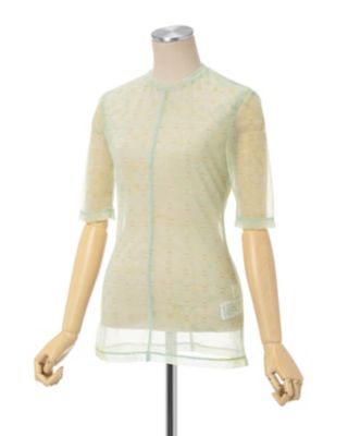 Ｍａｒｂｌｅ　Ｐｒｉｎｔｅｄ　Ｐｌａｉｄ　Ｓｈｅｅｒ　Ｃｒｅｗ　Ｎｅｃｋ　Ｔｏｐ