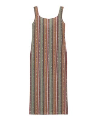 ＜Mame Kurogouchi (Women)＞Ｒａｓｃｈｅｌ　Ｓｔｒｉｐｅ　Ｊｅｒｓｅｙ　Ｓｌｅｅｖｅｌｅｓｓ　Ｄｒｅｓｓ