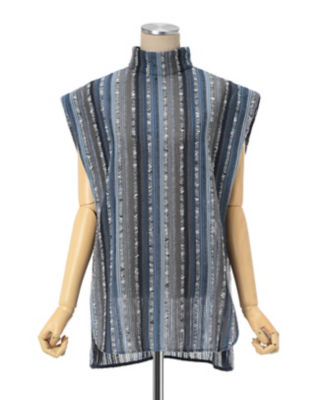 トップス Mame Raschel Stripe Jersey High Neck Top Mame Raschel Stripe Jersey High Neck Top