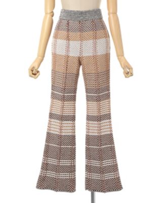 Ｂａｓｋｅｔ　Ｍｏｔｉｆ　Ｋｎｉｔｔｅｄ　Ｆｌａｒｅｄ　Ｔｒｏｕｓｅｒｓ