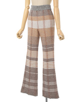 Ｂａｓｋｅｔ　Ｍｏｔｉｆ　Ｋｎｉｔｔｅｄ　Ｆｌａｒｅｄ　Ｔｒｏｕｓｅｒｓ