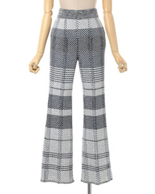 Ｂａｓｋｅｔ　Ｍｏｔｉｆ　Ｋｎｉｔｔｅｄ　Ｆｌａｒｅｄ　Ｔｒｏｕｓｅｒｓ