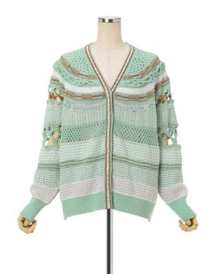 Mame（マメ）Bamboo Basket Pattern Cardigan | nate-hospital.com