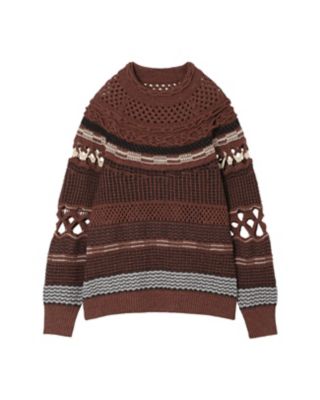 Ｂａｍｂｏｏ　Ｂａｓｋｅｔ　Ｐａｔｔｅｒｎ　Ｋｎｉｔｔｅｄ　Ｔｏｐ