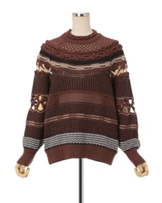 Ｂａｍｂｏｏ　Ｂａｓｋｅｔ　Ｐａｔｔｅｒｎ　Ｋｎｉｔｔｅｄ　Ｔｏｐ