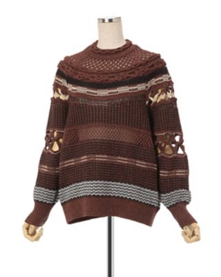 Ｂａｍｂｏｏ　Ｂａｓｋｅｔ　Ｐａｔｔｅｒｎ　Ｋｎｉｔｔｅｄ　Ｔｏｐ