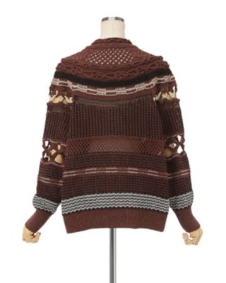 Ｂａｍｂｏｏ　Ｂａｓｋｅｔ　Ｐａｔｔｅｒｎ　Ｋｎｉｔｔｅｄ　Ｔｏｐ