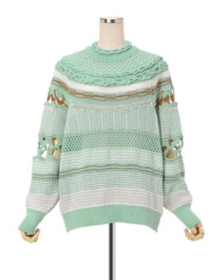 Bamboo Basket Pattern Knitted Top  