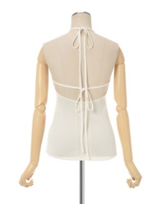 Openwork Lace－up Knitted Top | Mame