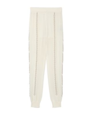 ＜Mame Kurogouchi (Women)＞Ｏｐｅｎｗｏｒｋ　Ｌａｃｅ－ｕｐ　Ｋｎｉｔｔｅｄ　Ｔｒｏｕｓｅｒｓ