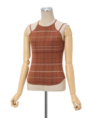 Ｒａｎｄｏｍ Ｒｉｂｂｅｄ Ｐｌａｉｄ Ｋｎｉｔｔｅｄ Ｔｏｐ 