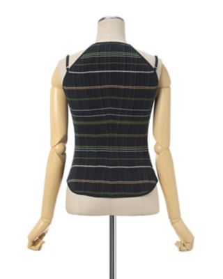 Ｒａｎｄｏｍ Ｒｉｂｂｅｄ Ｐｌａｉｄ Ｋｎｉｔｔｅｄ Ｔｏｐ