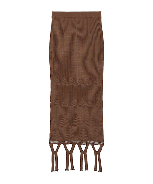 ＜三越伊勢丹/公式＞【SALE】クロゴウチ Basket Weave Detailed Knitted Skirt BROWN ロングスカート