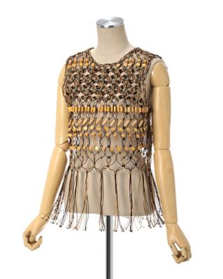 Ｂａｍｂｏｏ　Ｂｅａｄｅｄ　Ｍａｃｒａｍｅ　Ｆｒｉｎｇｅ　Ｖｅｓｔ