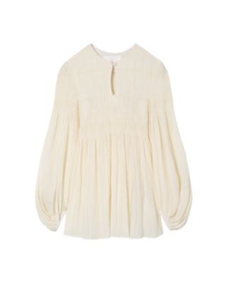 Stripe Shirring Jacquard Puff