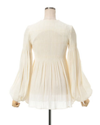 Stripe Shirring Jacquard Puff