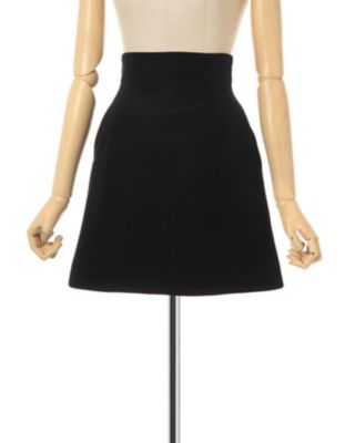 Silk Wool Double Cloth Mini Skirt  