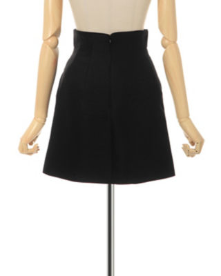 Silk wool double cloth mini skirt | nate-hospital.com