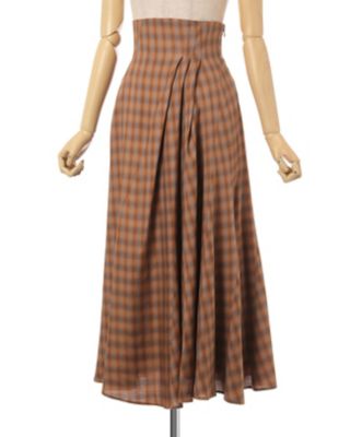 Ｌｉｎｅｎ　Ｍｉｘ　Ｏｍｂｒｅ　Ｃｈｅｃｋ　Ｆｌａｒｅ　Ｓｋｉｒｔ