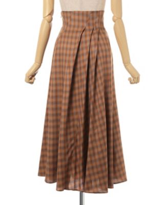 Ｌｉｎｅｎ　Ｍｉｘ　Ｏｍｂｒｅ　Ｃｈｅｃｋ　Ｆｌａｒｅ　Ｓｋｉｒｔ