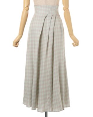 Ｌｉｎｅｎ　Ｍｉｘ　Ｏｍｂｒｅ　Ｃｈｅｃｋ　Ｆｌａｒｅ　Ｓｋｉｒｔ