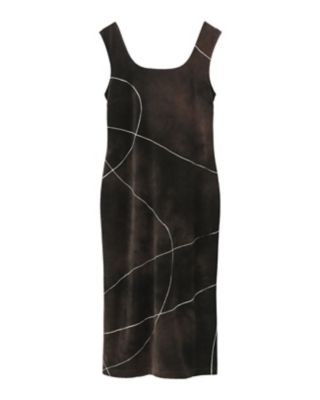 ＜Mame Kurogouchi (Women)＞“Ｋｉｎｔｓｕｇｉ”　Ｖｅｌｏｕｒ　Ｊｅｒｓｅｙ　Ｓｑｕａｒｅ　Ｎｅｃｋ　Ｓｌｅｅｖｅｌｅｓｓ　Ｄｒｅｓｓ