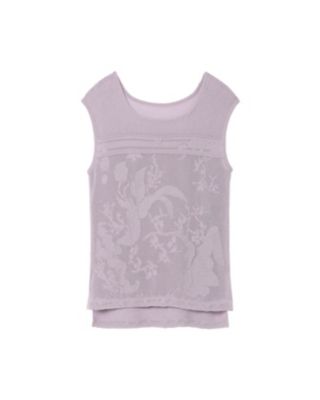 ＜Mame Kurogouchi (Women)＞Ｗａｔｅｒｍａｒｋ　Ｐａｔｔｅｒｎ　Ｓｌｅｅｖｅｌｅｓｓ　Ｋｎｉｔｔｅｄ　Ｔｏｐ