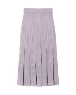 ＜Mame Kurogouchi (Women)＞Ｗａｔｅｒｍａｒｋ　Ｐａｔｔｅｒｎ　Ｐｌｅａｔｅｄ　Ｋｎｉｔｔｅｄ　Ｓｋｉｒｔ