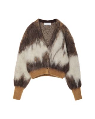 ＜Mame Kurogouchi (Women)＞Ｄｒｉｐ　Ｇｌａｚｅ　Ｐａｔｔｅｒｎ　Ｍｏｈａｉｒ　Ｋｎｉｔｔｅｄ　Ｃａｒｄｉｇａｎ