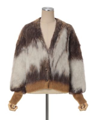 Ｄｒｉｐ　Ｇｌａｚｅ　Ｐａｔｔｅｒｎ　Ｍｏｈａｉｒ　Ｋｎｉｔｔｅｄ　Ｃａｒｄｉｇａｎ
