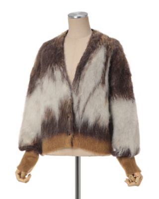 Ｄｒｉｐ　Ｇｌａｚｅ　Ｐａｔｔｅｒｎ　Ｍｏｈａｉｒ　Ｋｎｉｔｔｅｄ　Ｃａｒｄｉｇａｎ