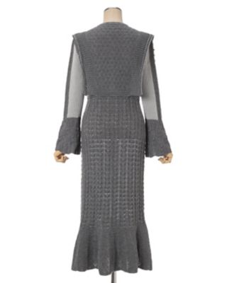 Ｏｐｅｎｗｏｒｋ Ｐａｔｔｅｒｎ Ｋｎｉｔｔｅｄ Ｄｒｅｓｓ | Mame Kurogouchi (Women)/マメ クロゴウチ |  三越伊勢丹オンラインストア・通販【公式】