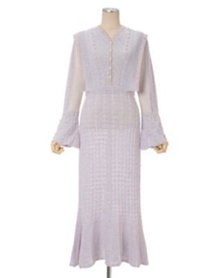 Ｏｐｅｎｗｏｒｋ　Ｐａｔｔｅｒｎ　Ｋｎｉｔｔｅｄ　Ｄｒｅｓｓ