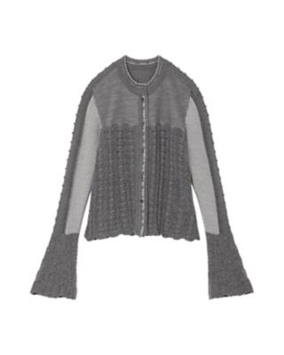 ＜Mame Kurogouchi (Women)＞Ｏｐｅｎｗｏｒｋ　Ｐａｔｔｅｒｎ　Ｋｎｉｔｔｅｄ　Ｃａｒｄｉｇａｎ