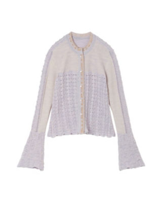 Ｏｐｅｎｗｏｒｋ Ｐａｔｔｅｒｎ Ｋｎｉｔｔｅｄ Ｃａｒｄｉｇａｎ | Mame Kurogouchi (Women)/マメ クロゴウチ |  三越伊勢丹オンラインストア・通販【公式】