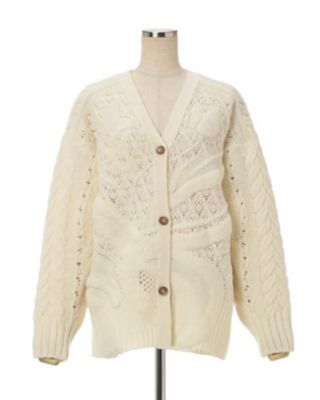 ♡ 新品 未使用　マメ カーディガン Floral Motif Chunky Knitted