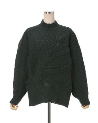 Ｆｌｏｒａｌ　Ｍｏｔｉｆ　Ｃｈｕｎｋｙ　Ｋｎｉｔｔｅｄ　Ｔｏｐ