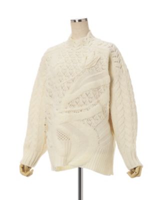 Ｆｌｏｒａｌ　Ｍｏｔｉｆ　Ｃｈｕｎｋｙ　Ｋｎｉｔｔｅｄ　Ｔｏｐ