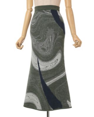 Marble Pattern Knitted Skirt | Mame