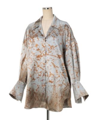 【国内在庫】 Silk Wool Satin Hand Painted トップス