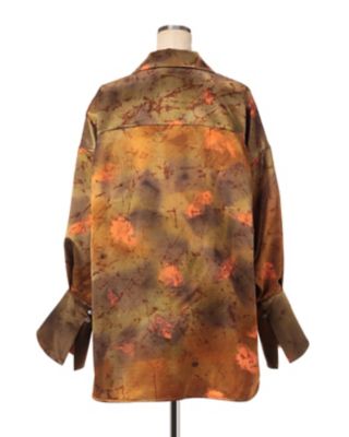 Mame Kurogouchi：Silk Wool Satin Hand Painted Oversized
