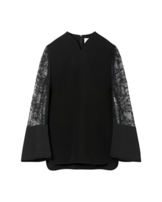 ＜Mame Kurogouchi (Women)＞Ａｃｅｔａｔｅ　Ｐｏｌｙｅｓｔｅｒ　Ｆｌｏｒａｌ　Ｌａｃｅ－Ｓｌｅｅｖｅ　Ｓｈｉｒｔ　ＭＭ２４ＦＷ－ＳＨ５０８