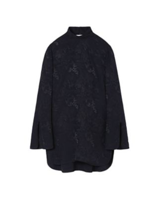 ＜Mame Kurogouchi (Women)＞Ｆｌｏｒａｌ　Ｊａｃｑｕａｒｄ　Ｈｉｇｈ　Ｎｅｃｋ　Ｂｌｏｕｓｅ