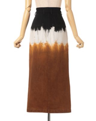 Gradient Dye A－Line Denim Skirt